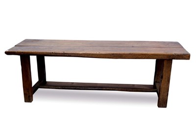 Lot 731 - Fine 17th century oak and elm refectory table, with substantial top.