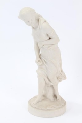 Lot 33 - Attributed to Royal Worcester - pair of Parian ware figures