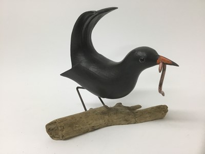 Lot 166 - Stephen Henderson (b. 1956) Blackbird and worm