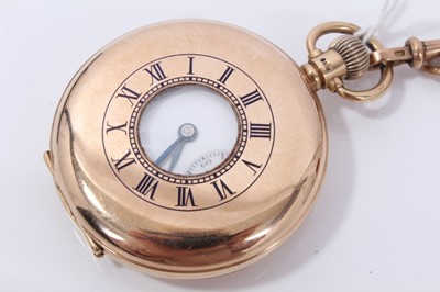 Lot 162 - 9ct gold pocket watch on 9ct gold  chain