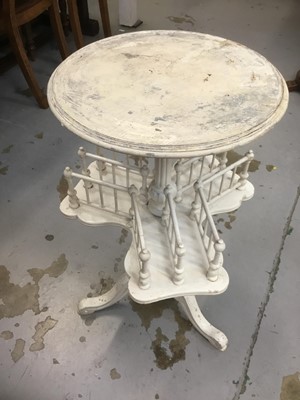 Lot 1019 - White painted occasional table with bookcase tier