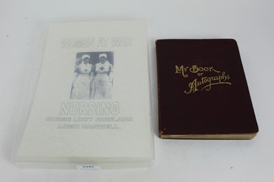 Lot 1052 - WW1 British nurse's autograph album belonging to Nurse Lucy Rolland military hospital in Hanwell.  Verses and sketches many signed by solders from 1st Life Guards, Chelsea Barracks and others.