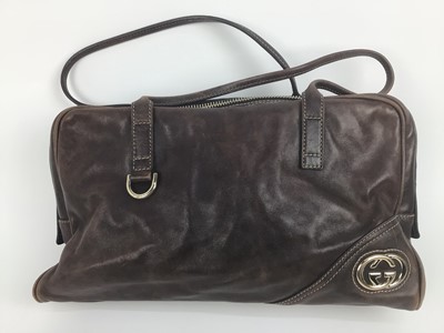 Lot 1761 - Ladies Gucci brown leather handbag no.169971 - 467891