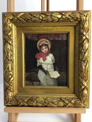 Lot 259 - Manner of John Everett Millais - Portrait of.young girl reading