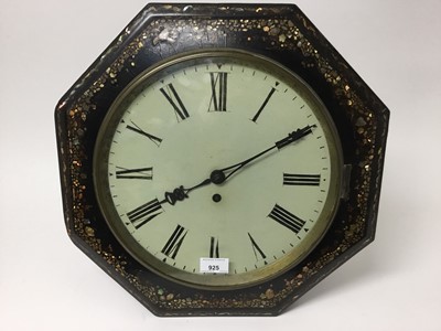 Lot 925 - 19 th century Scottish fusee wall dial with mop inlaid papier mache case