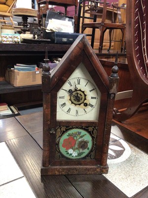 Lot 580 - 19th century American lancet shaped clock