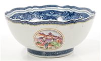 Lot 210 - Late 18th century Chinese export punch bowl...