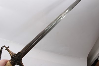 Lot 307 - Unusual early 19th century robe sword with gilt brass cruciform hilt