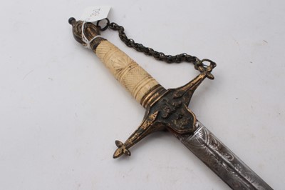 Lot 307 - Unusual early 19th century robe sword with gilt brass cruciform hilt