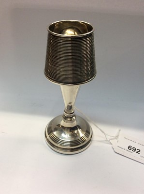 Lot 692 - Silver match holder / striker raised on column