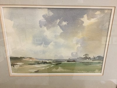Lot 50 - Peter Burmam watercolour study East Anglian landscape scene, mounted in glazed frame