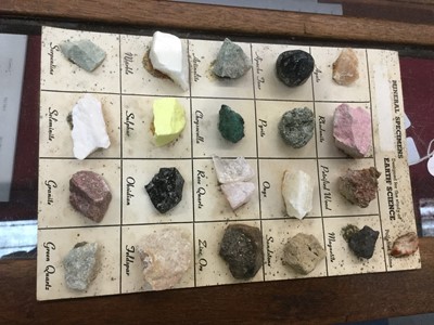 Lot 26 - Group of minerals and semi precious stone specimens mounted on card