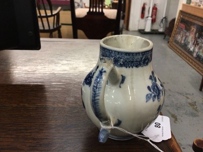 Lot 80 - Late 18th / early 19th Century Chinese Export porcelain milk jug with blue and white floral decoration