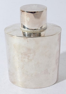Lot 72 - Victorian silver tea caddy of oval form with push fit cover, (London 1896), maker W & C Sissons, all at approximately 5oz, 12cm in overall height