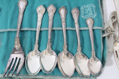 Lot 78 - Six early 20th Century Canadian silver cake forks, stamped Birks, Sterling together with five other pieces of similar Birks s