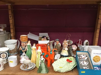 Lot 563 - Royal Doulton porcelain figurines and a quantity of ornaments and china