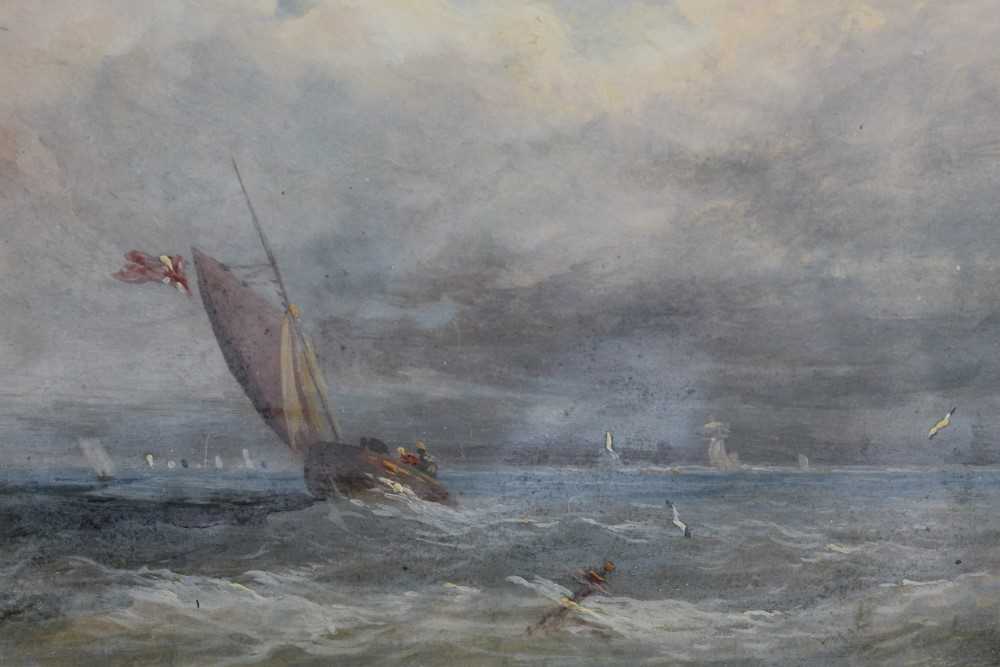 Lot 12 - Framed and glazed marine painting, 19th century