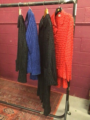 Lot 1791 - Kleshie Bellman vintage dresses and two piece suits plus two 1970's/80's hostess dresses.