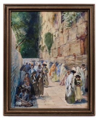 Lot 276 - Anna Rychter-May (1955-1865) watercolour - Jerusalem, signed and inscribed, in glazed frame