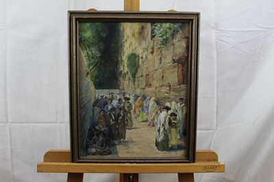 Lot 276 - Anna Rychter-May (1955-1865) watercolour - Jerusalem, signed and inscribed, in glazed frame