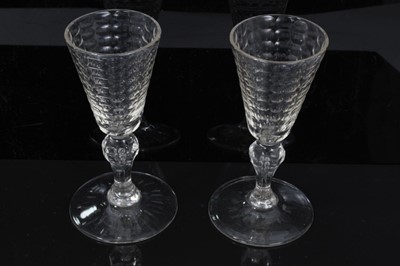 Lot 37 - Pair of 18th century Continental faceted glasses