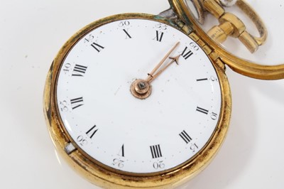 Lot 157 - George III pair-cased pocket watch with verge escapement and fusee movement by Hunter of London