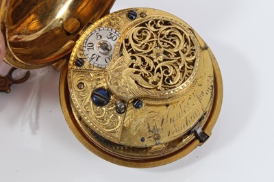 Lot 157 - George III pair-cased pocket watch with verge escapement and fusee movement by Hunter of London