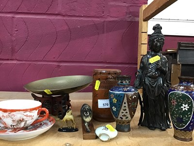 Lot 570 - Bronze Buddha figure and other oriental items