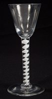 Lot 233 - Georgian wine glass, circa 1750, with ogee...