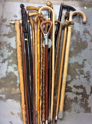 Lot 437 - Collection of walking sticks and a shooting stick