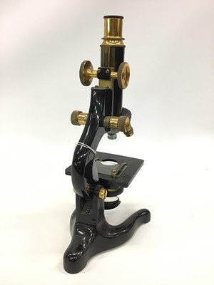 Lot 1932 - Watson brass lacquered microscope