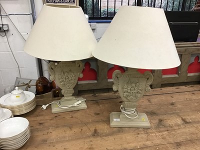 Lot 32 - Pair of table lamps with shades