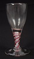 Lot 235 - Georgian 'short' wine glass, circa 1760, with...