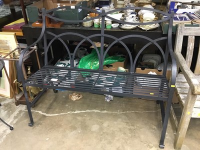 Lot 1006 - Regency-style wrought iron garden bench