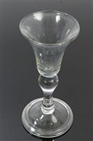 Lot 236 - Georgian 'short' wine glass, circa 1740, with...