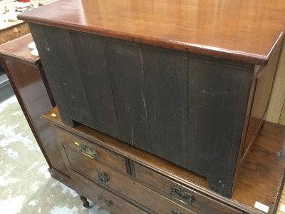 Lot 920 - Cherrywood blanket box with hinged lid and panelled front