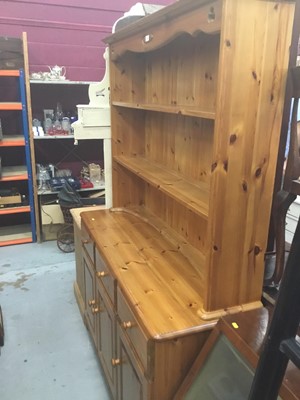 Lot 907 - Pine two-height dresser and a pine bureau