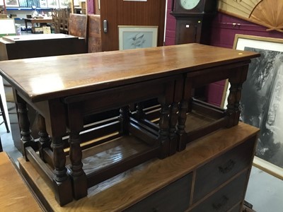 Lot 853 - Reproduction Oak nest of coffee tables