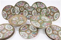 Lot 242 - Late 19th century Chinese porcelain dessert...