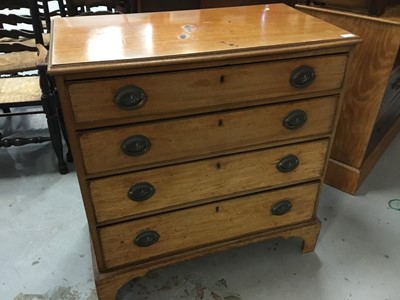 Lot 855 - Georgian light mahogany chest of four long drawers