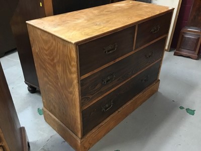 Lot 854 - Edwardian chest of two short and two long drawers