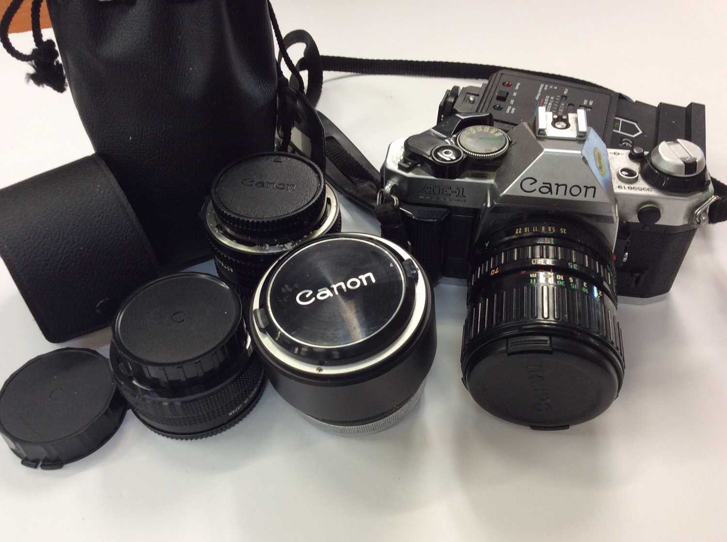 Lot 855 - Canon AE-1 camera and lenses