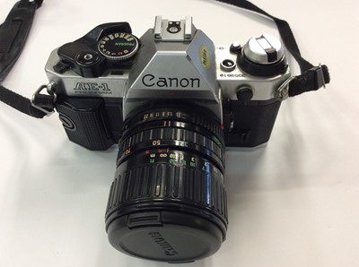 Lot 855 - Canon AE-1 camera and lenses