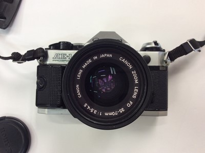 Lot 855 - Canon AE-1 camera and lenses