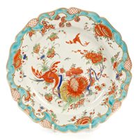 Lot 245 - 18th century Worcester Jabberwocky pattern...