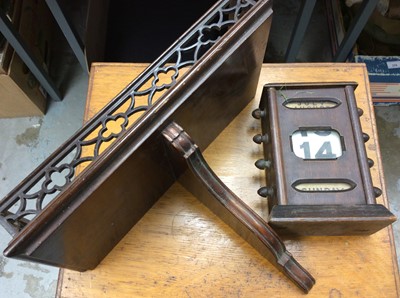 Lot 335 - Vintage office nest of drawers, mahogany wall bracket and desk calendar