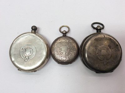 Lot 662 - Three silver cased pocket watches