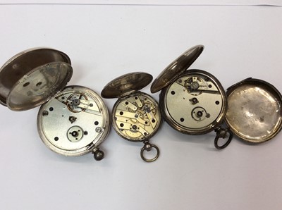 Lot 662 - Three silver cased pocket watches