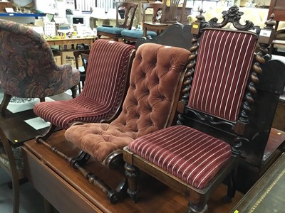 Lot 896 - Three Victorian occasional chairs