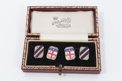 Lot 164 - Pair of silver and enamel cufflinks